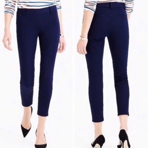 J. Crew Minnie Skinny Slim Pants Stretch Twill in Navy Blue
